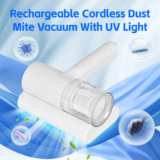 UV-C Cordless Dust Mite Vacuum | Handheld Sanitising Cleaner (White)