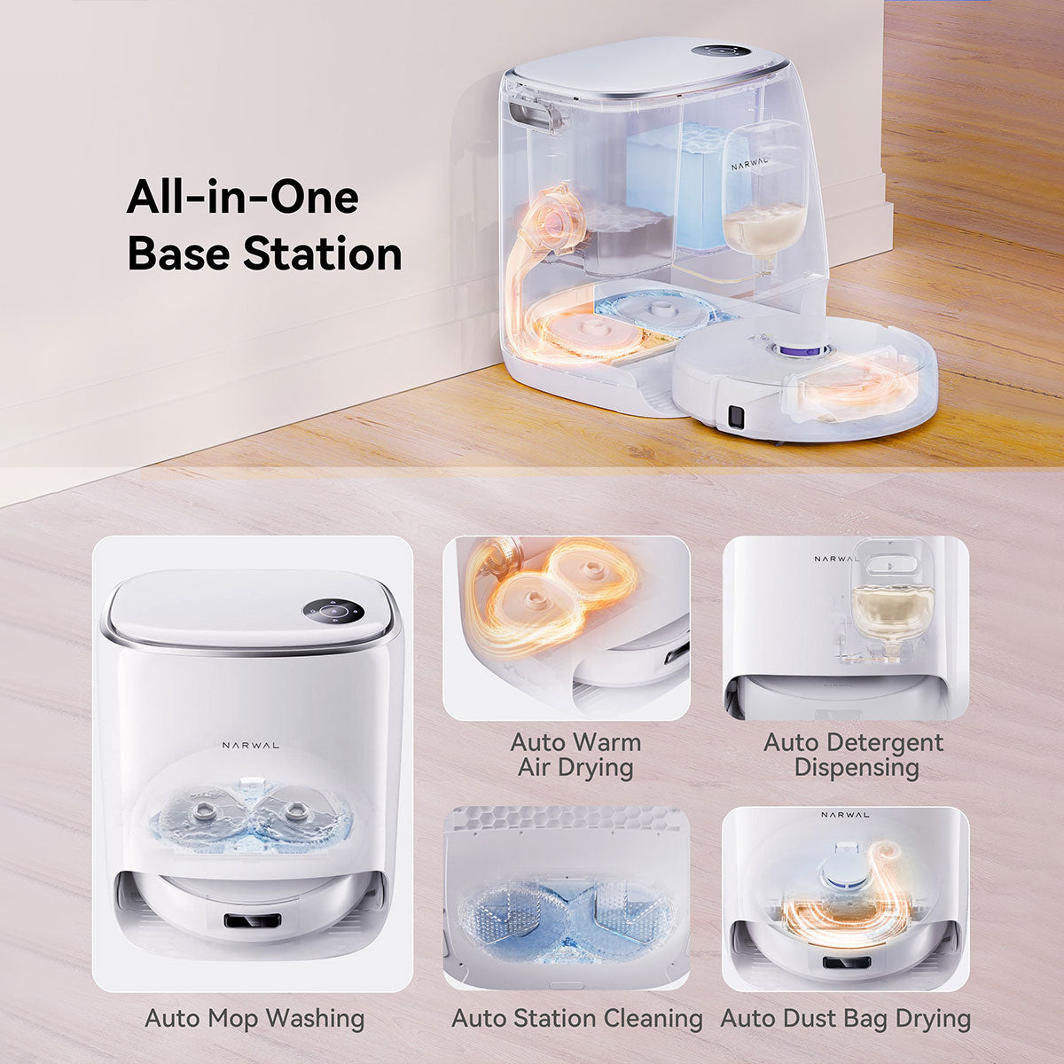 Smart Robot Vacuum & Mop | Narwal Freo X Ultra 8200 Pa with Self-Empty & AI DirtSense (White)