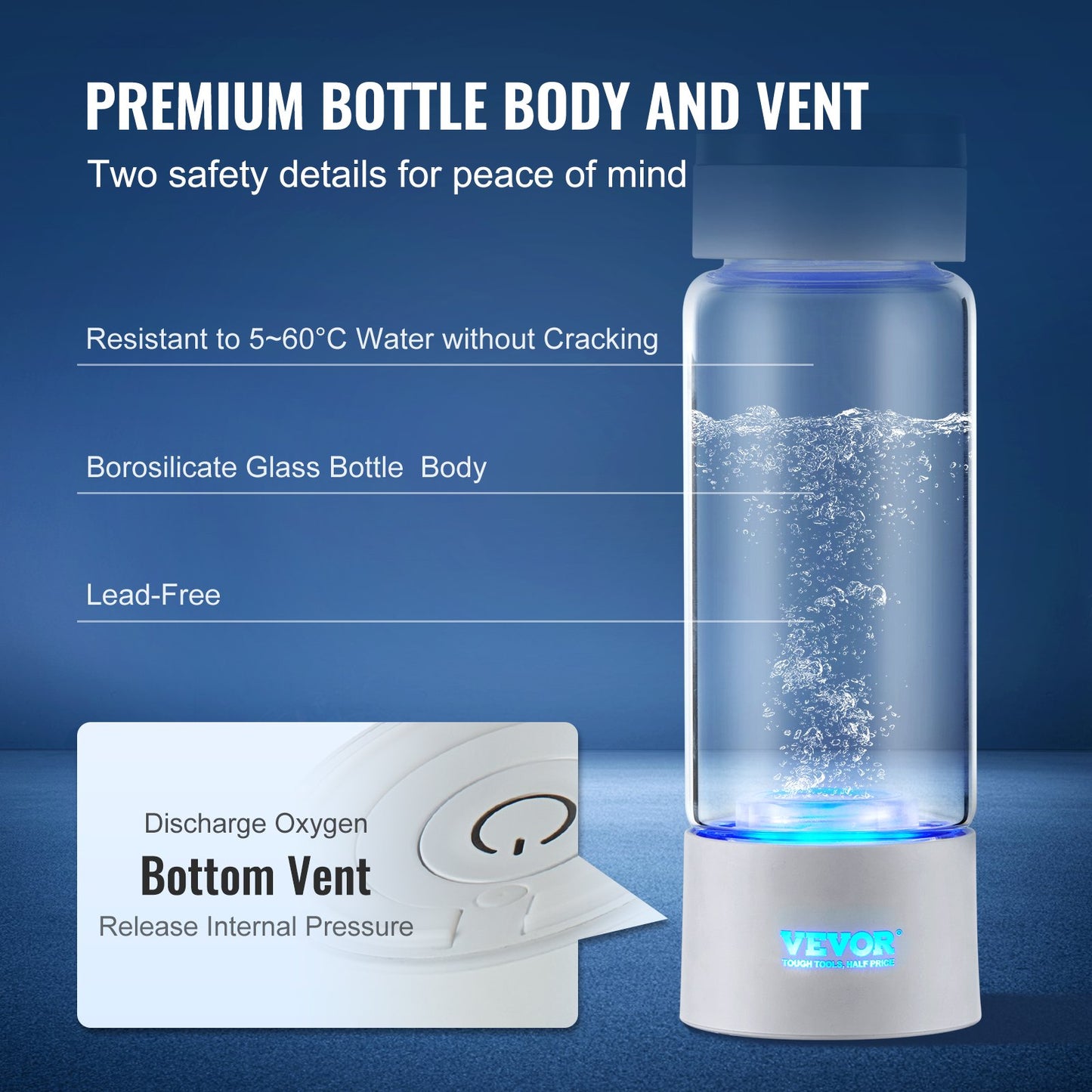 VEVOR Hydrogen Water Bottle Generator | SPE Technology Hydrogen-Rich Water Maker