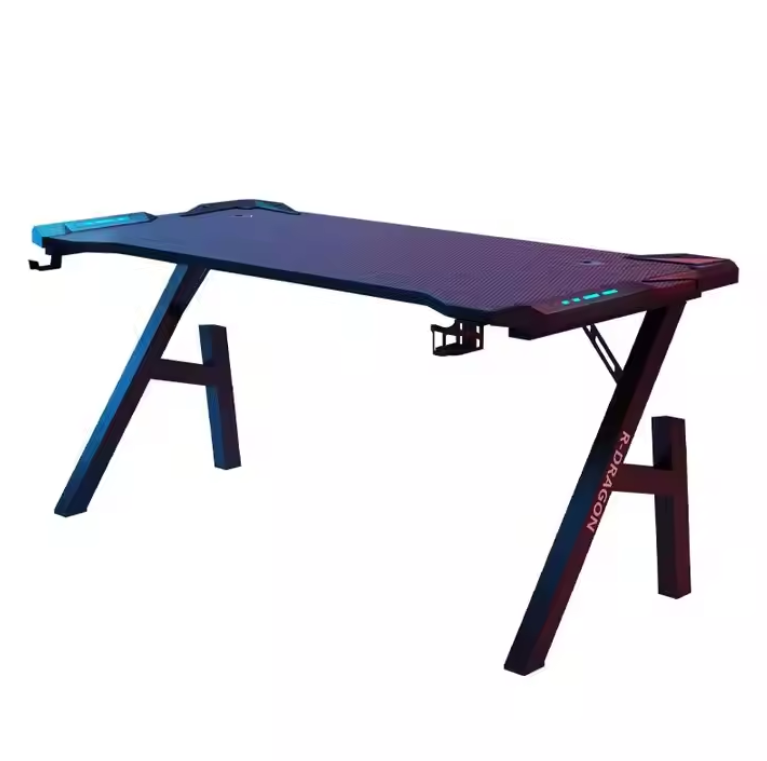 Smart RGB Gaming Desk | LED K-Shaped Computer Table with Metal Frame (140 x 60)