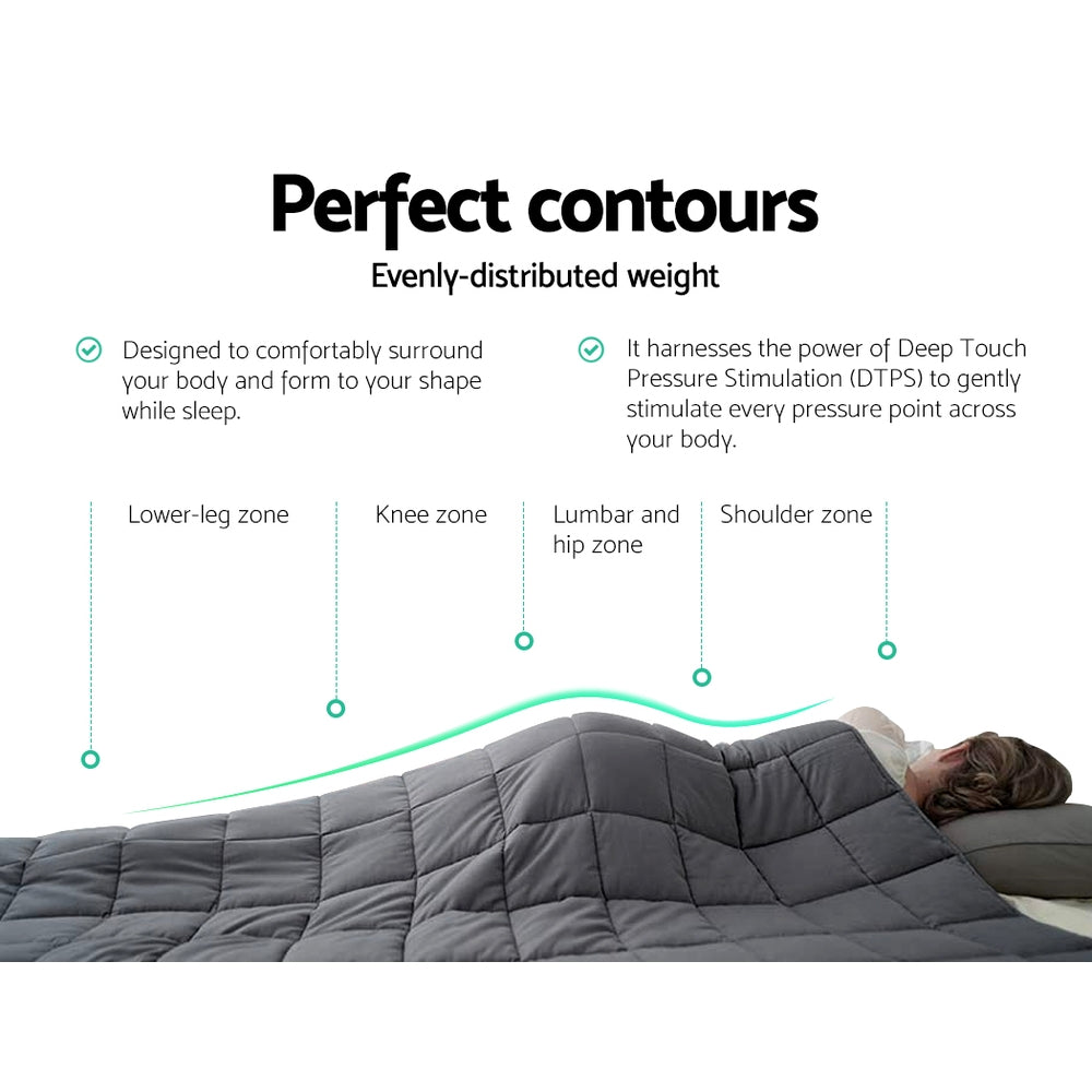 Smart Weighted Blanket 5kg Adult | Giselle Bedding (Dark Grey)