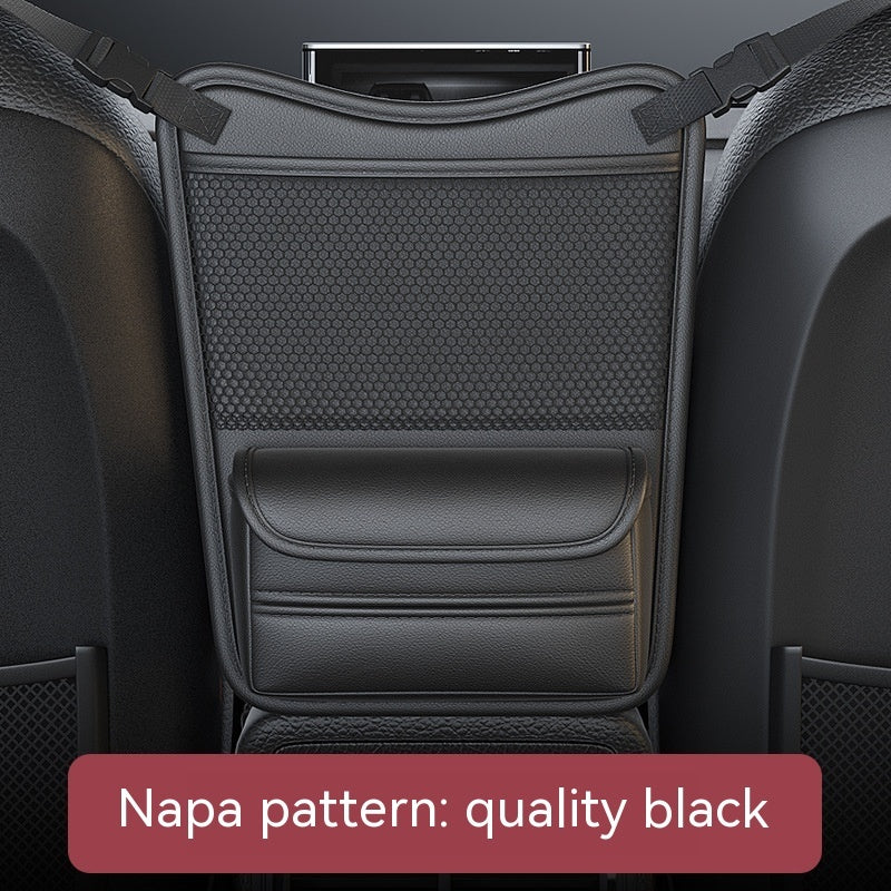 Smart Car Middle Seat Hanging Storage Bag | Premium Napa Leather & Waterproof Design