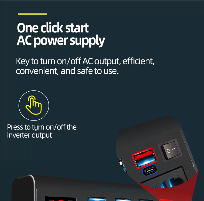 Car Inverter Charger | 12V/24V to 110V/220V Power Adapter with LCD Display