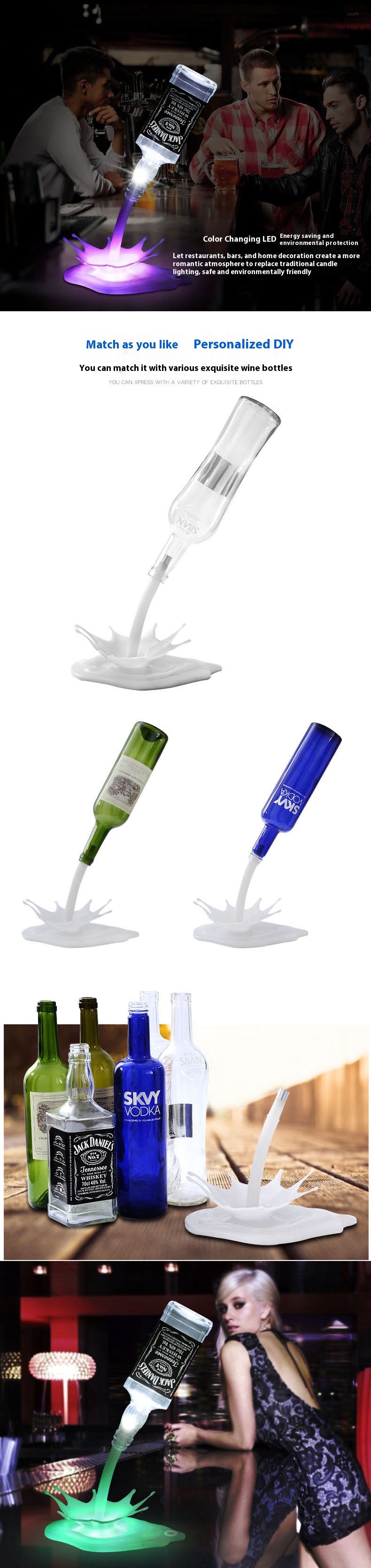 Smart Pouring Light Bar Touch Table Lamp | USB Rechargeable